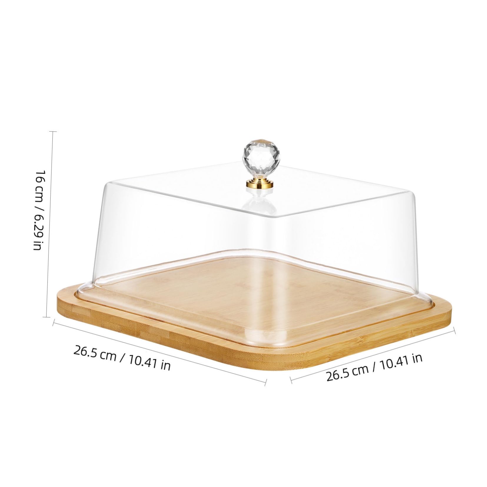 Cabilock Quadratische Kuchenform mit Deckel und Acryl Einfache Transparente Abdeckung Hochzeitstortenplatte für Stilvolle Tischpräsentation