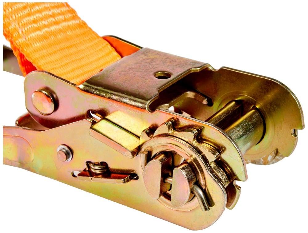 Kerbl 37147 Cinghia di Ancoraggio a Cricchetto, 1 Pezzo, 50 mm / 6 m, Forza di Trazione 2000/4000 kg, Arancione
