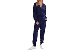 Nouveau Loungewear: Soft and Cozy Women's 2-Piece Zip-Up Sweatshirt and Jogger Set