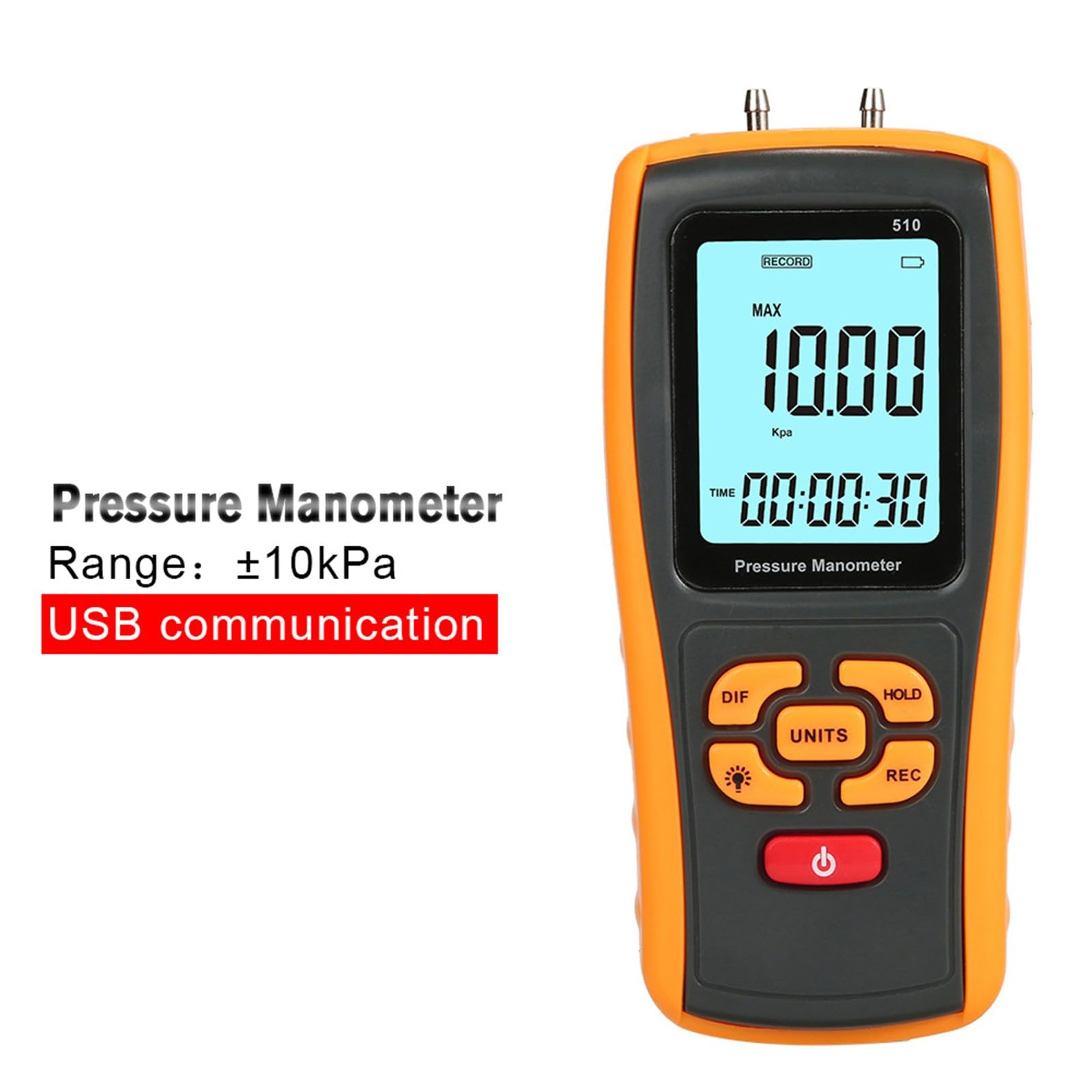 Medidores de presión digitales de precisión, multifunción, con pantalla LCD, para uso en laboratorio y HVAC, manómetro digital de mano