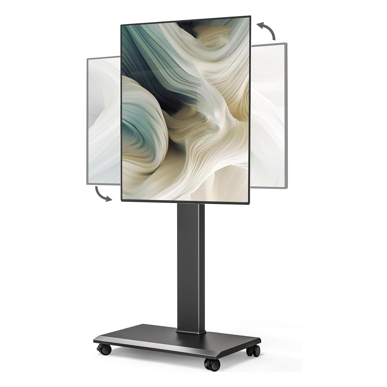Support de télévision Mobile sur roulettes, pupitre Universel pour Salle de conférence, Support de télévision sur Pied avec Rotation d'écran Horizontale et Vertical,