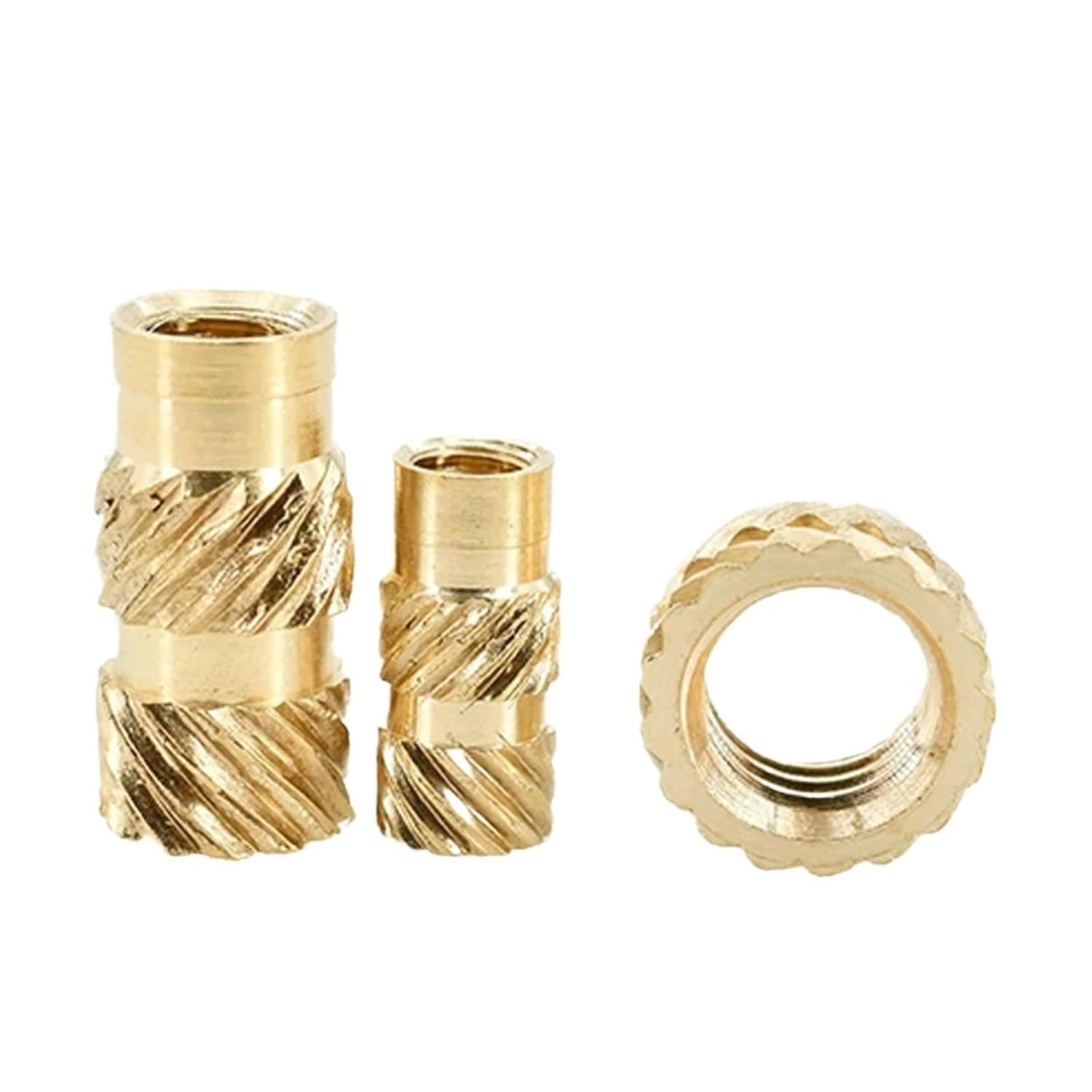 M3 M4 Threaded Insert Nut Brass Knurled Hot Melt Hot Press Nut Insert Copper Insert Nut 500Pcs (Color : Length 7mm, Size : M3(OD5mm))