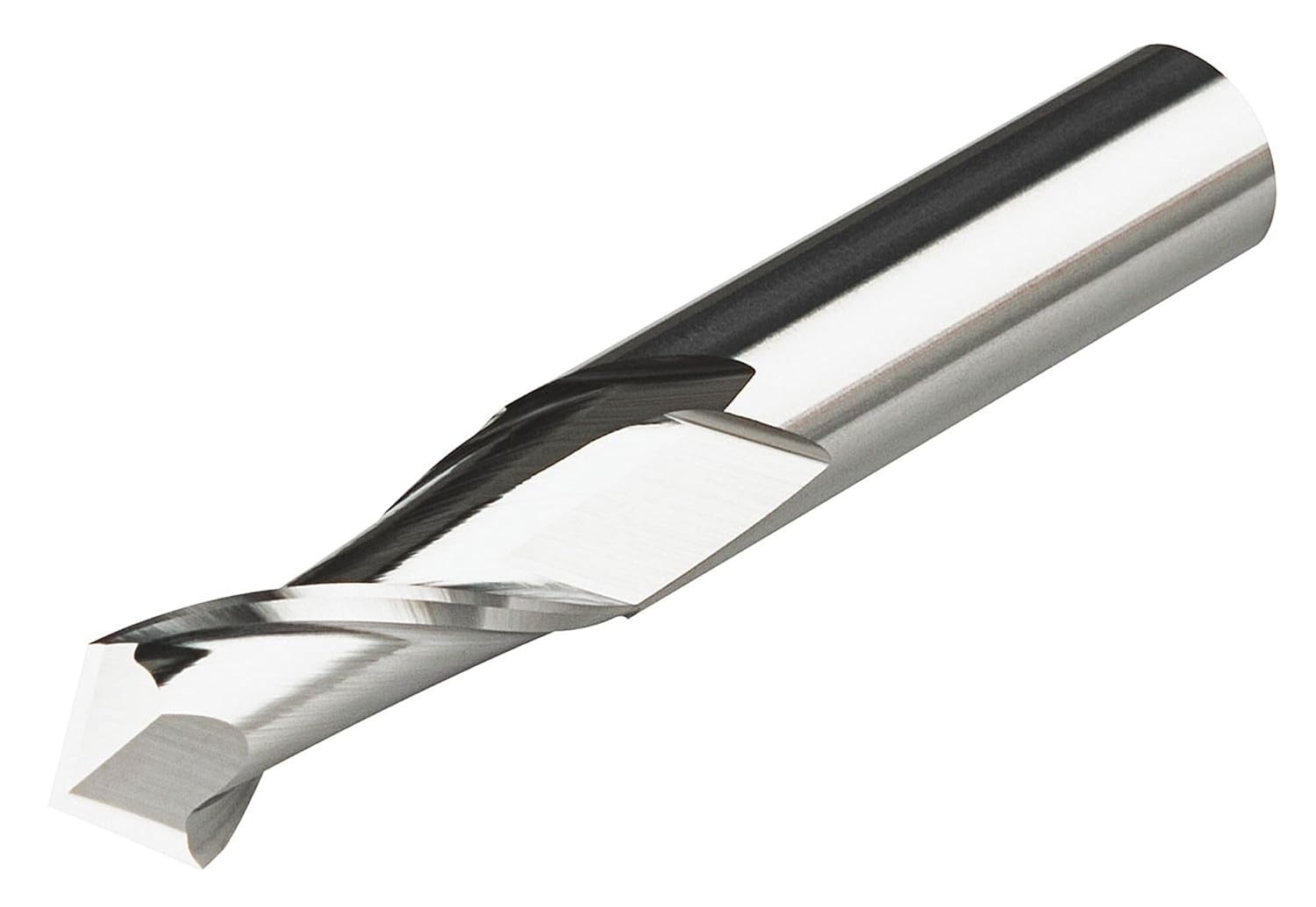 Micro 100 DMM-050-290 Drill/End Mill, 90° Point Angle, 5 mm Cutter Dia, 13 mm LOC, 2 Fl, 6 mm Shank Dia, 57 mm OAL, Uncoated