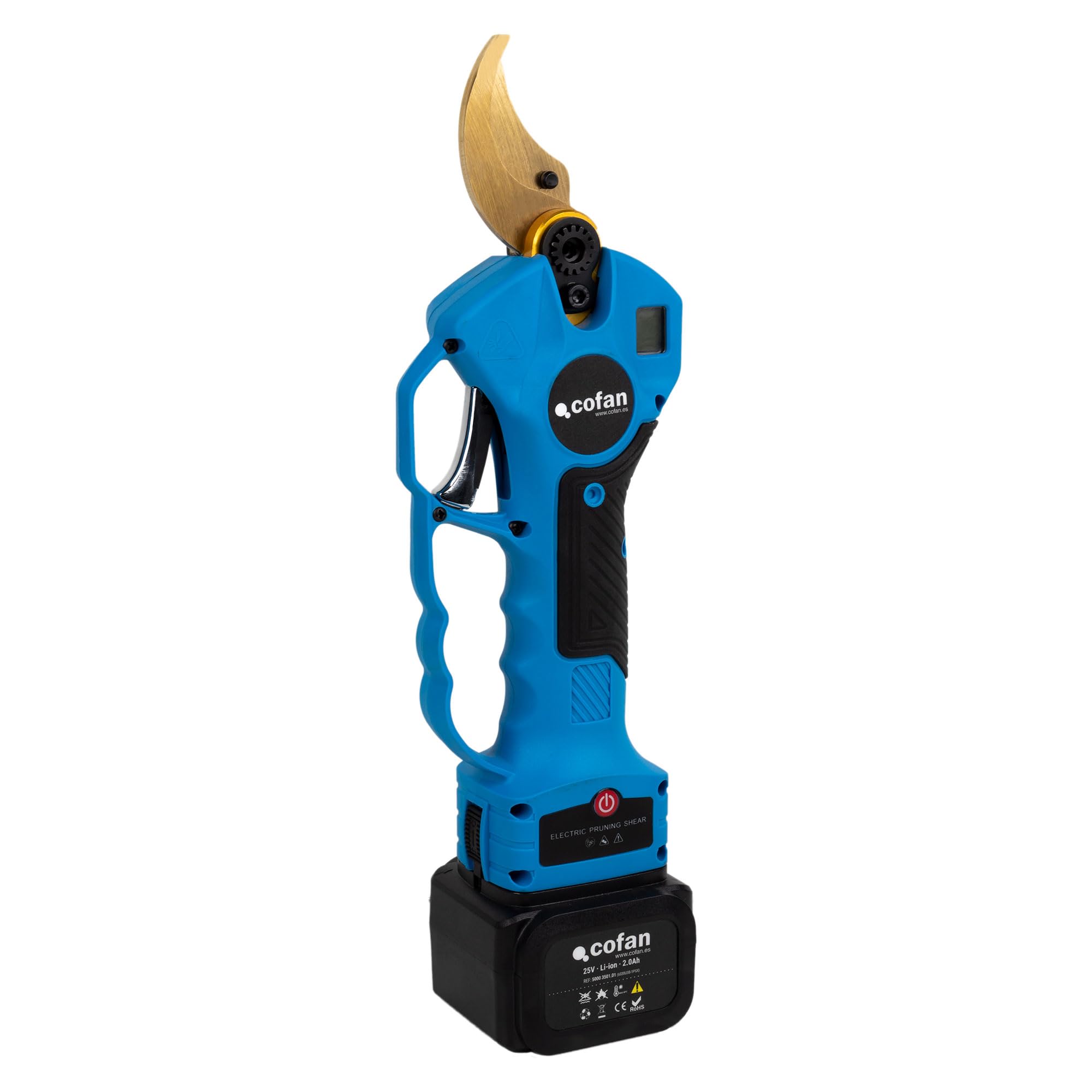 Cofan Kit Completo de Tijeras de Poda Eléctrica con Pértiga Extensible de 130 cm | Ideal para poda de árboles y cosechas con inaccesibilidad