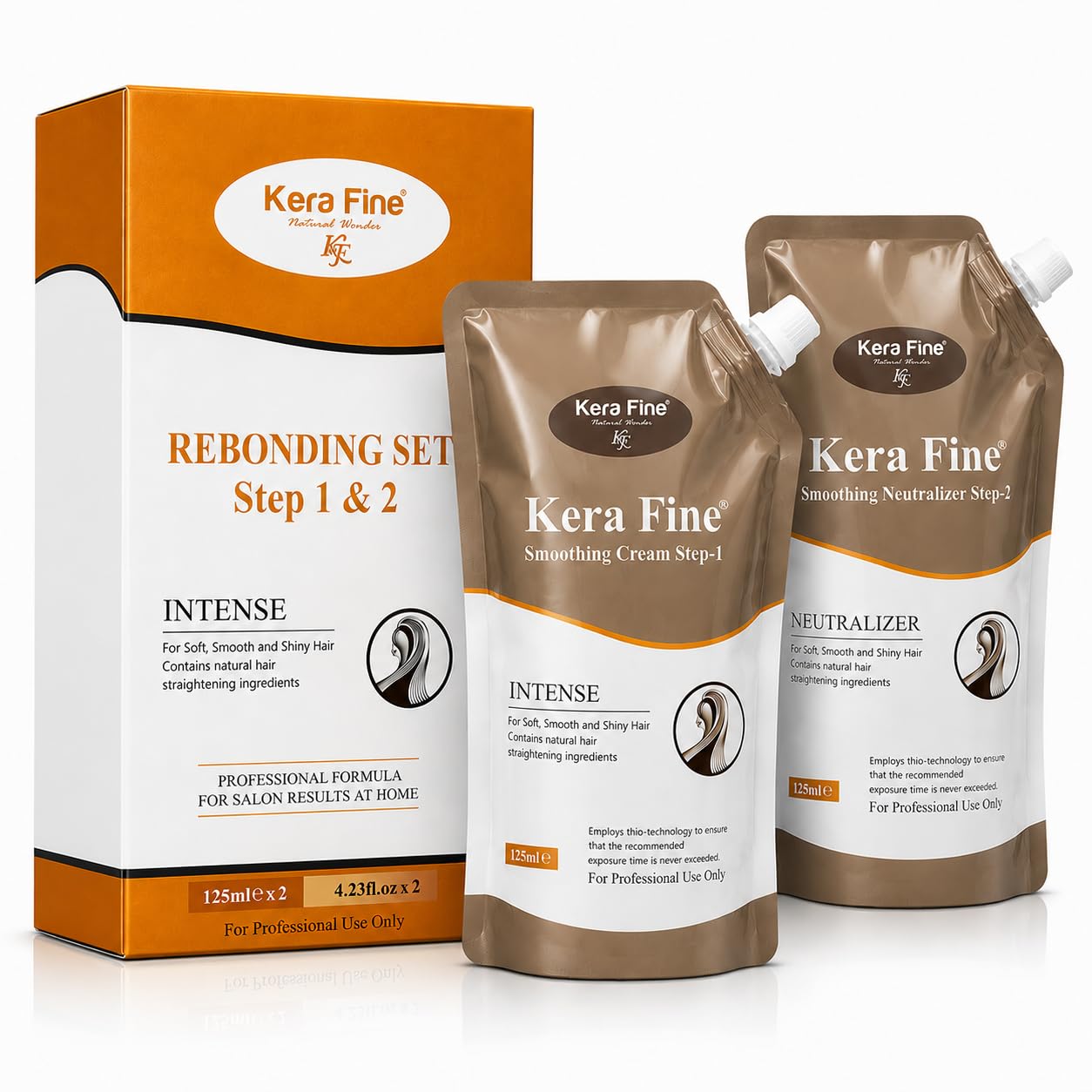 KERA FINE Smoothing Cream Step-1 & Step-2 Hair Straightening Rebonding 125 ml each-image-45