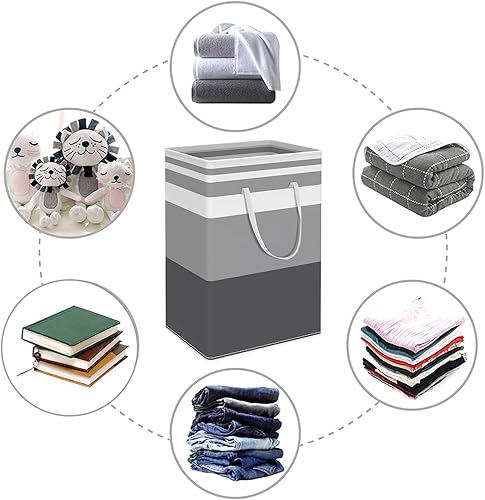 Miniatura 2 de Cesta de lavandería de 1 unidad, cesta de lavandería de 75 L, bolsa de lavandería plegable con asa, organización y almacenamiento de ropa ligera,