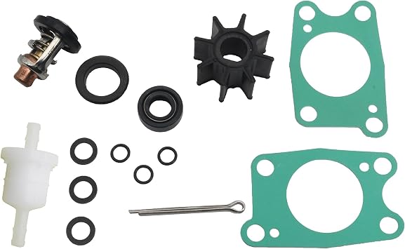 06211ZV1505 Maintenance Repair Kit for Honda Marine 4 4.5 5 HP Outboard, Thermostat, Fuel Filter and Impeller Kits Fits Honda BF4 BF4.5 BF5 Models 06211-ZV1-505
