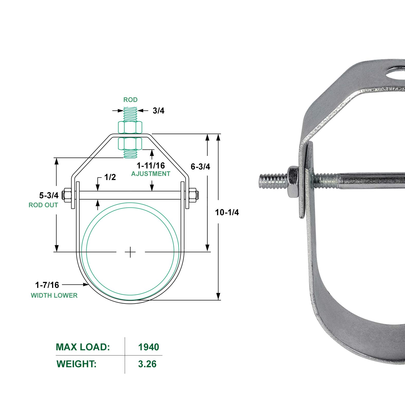 Highcraft - Colgador de horquilla (acero galvanizado)
