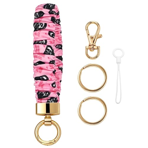Snycler Ghost Scary Face Keychain Wristlet, Elastic with Lobster Clasp