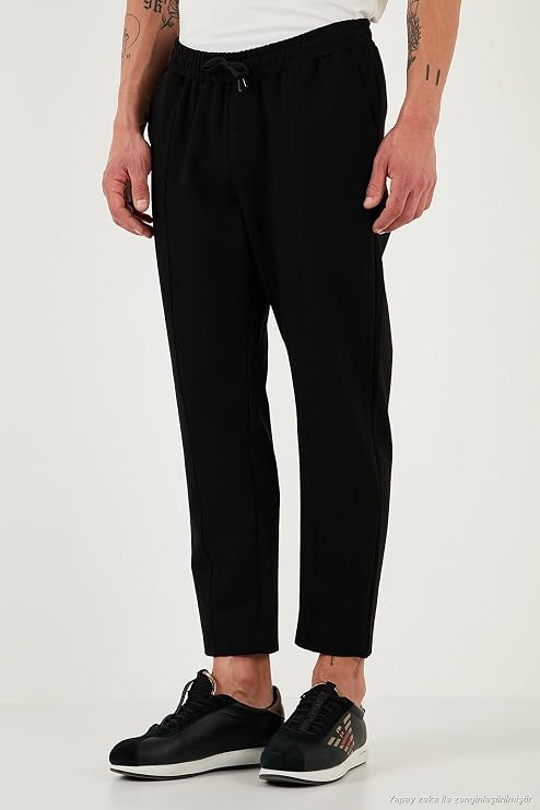Buratti Pamuklu Regular Fit Yüksek Bel Düz Paça Çimalı Jogger Pantolon Erkek PANTOLON 5908058
