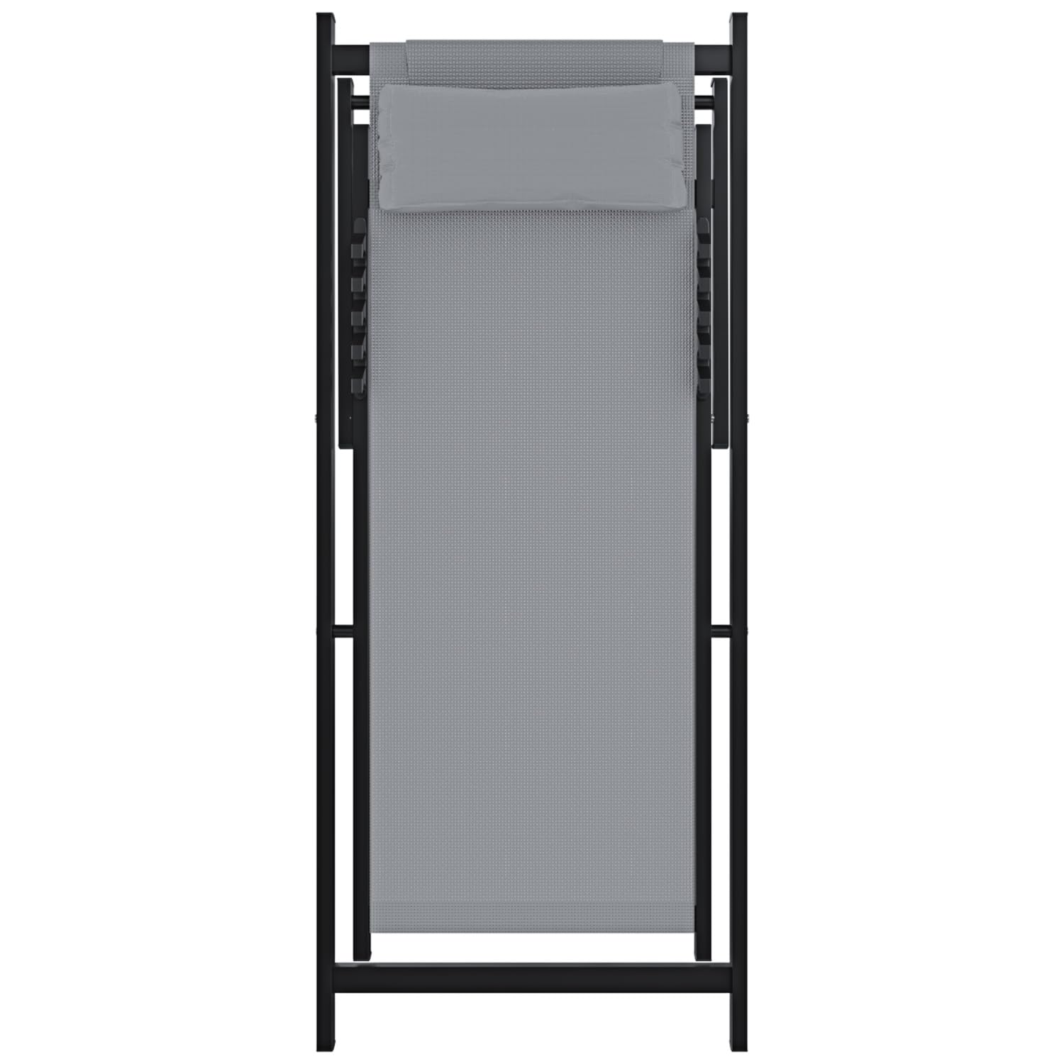 BRICOZONE Set di 2 Sedie Sdraio Leggera Da Giardino Schienale Regolabile Pieghevole Ergonomica Con Cuscino Traspirante Struttura Nera In Alluminio Da Esterno Piscina Mare Portata 160 Kg Grigio