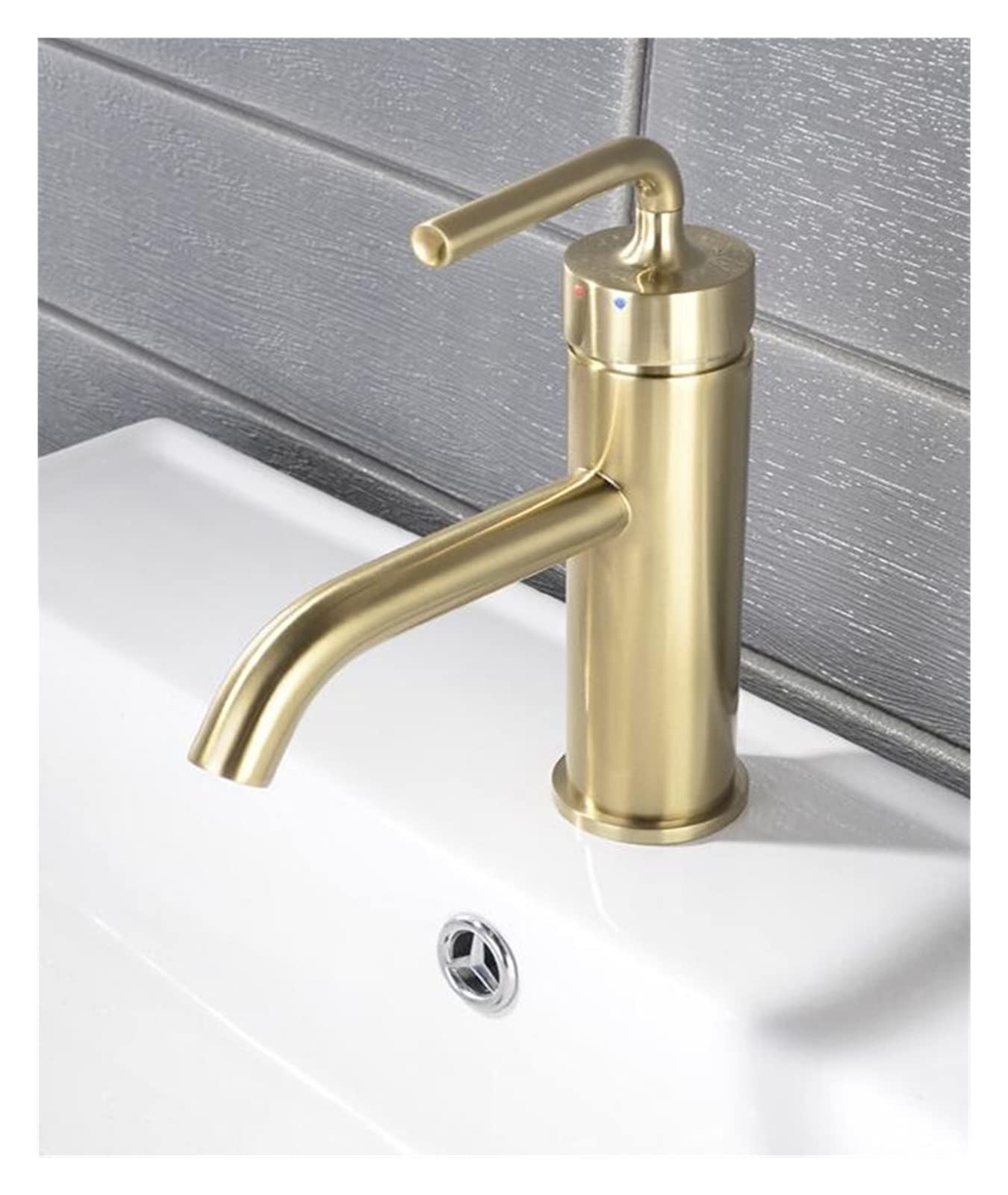 Robinet en laiton or brossé mitigeur anti-éclaboussure de lavabo