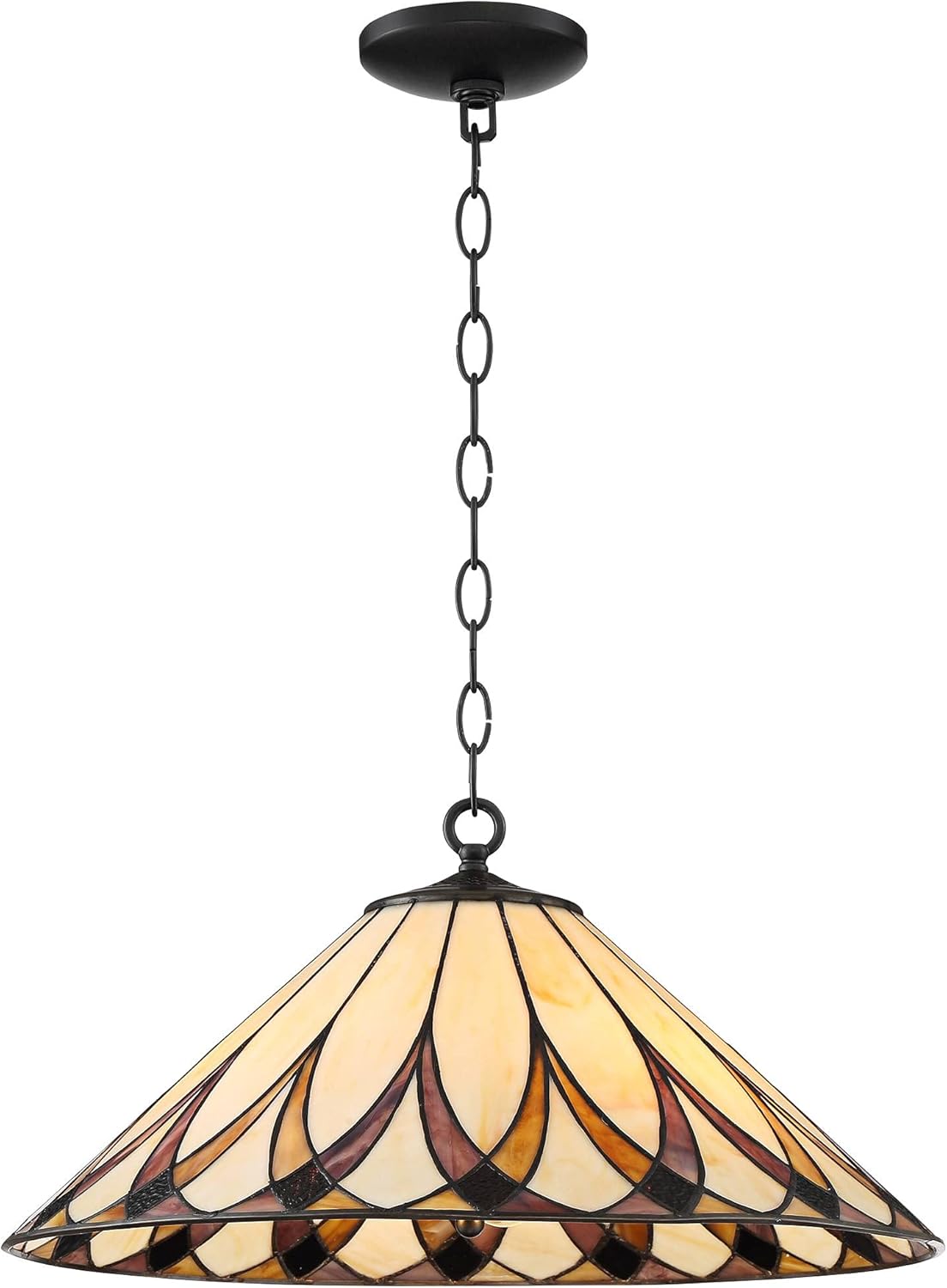 Serena Bronze 24" Art Glass Pendant Chandelier