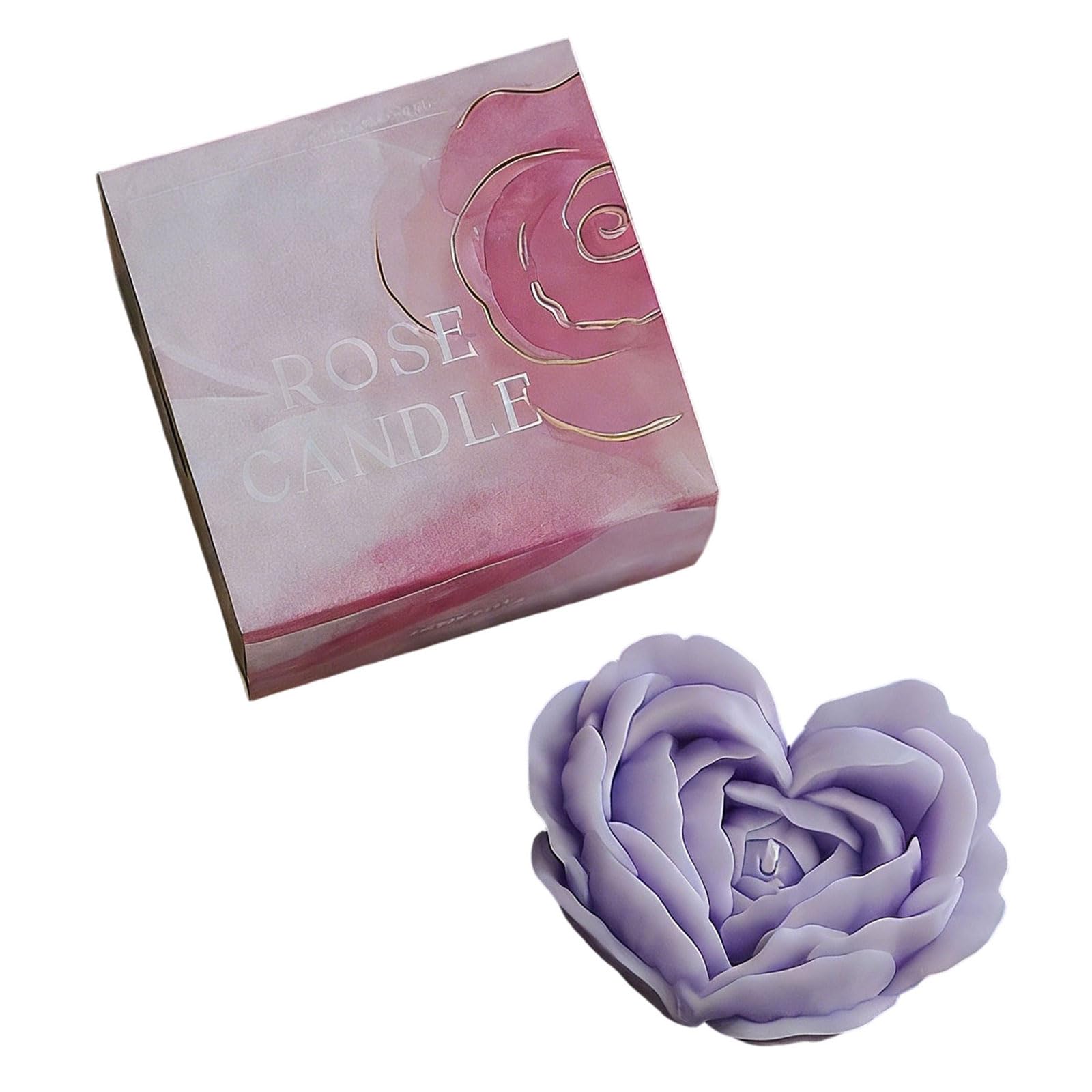 LUCKGONI Soys Waxes Decorative Candle for Meditations Stress Relief Table Decorations Photo Props Rose Heart Shape Scented Candle
