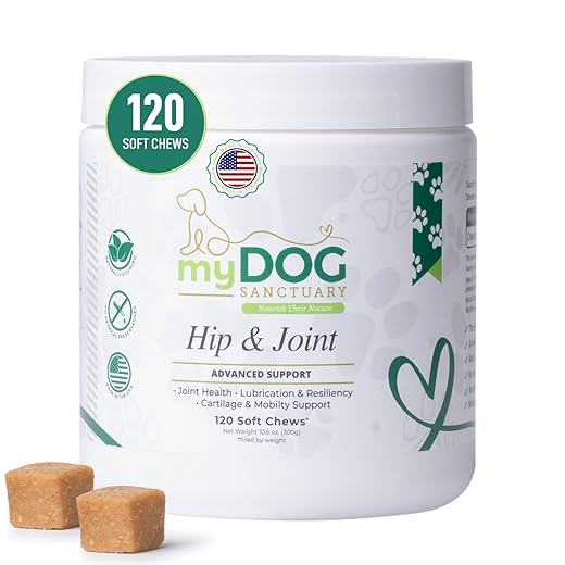 120 Chews Hip and Joint Supplement for Dogs - Glucosamine, Chondroitin & MSM,Arthritis Pain Relief Dog Joint Supplement - Mobility, Flexibility & Cartilage Support- Becon Flavour