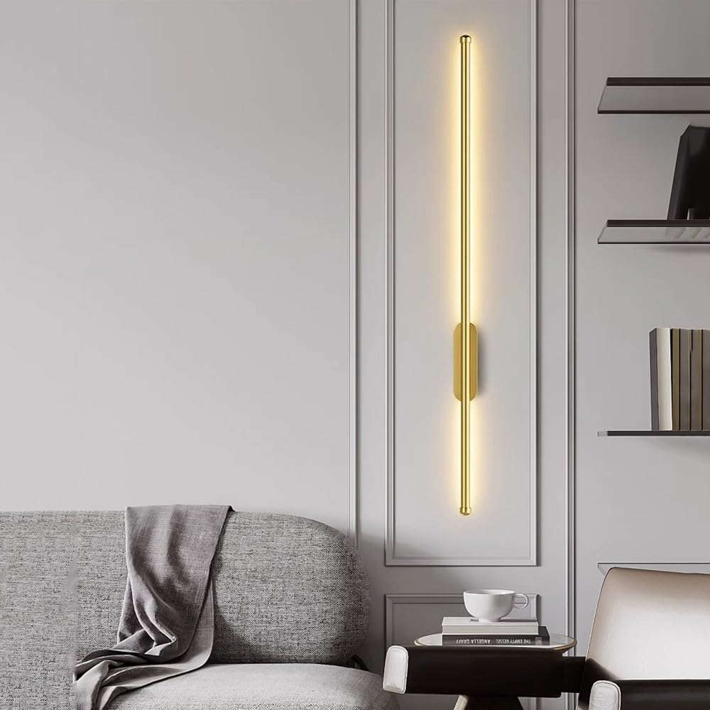Iluminación de tocador de baño con aplique de pared lineal LED y barra larga minimalista