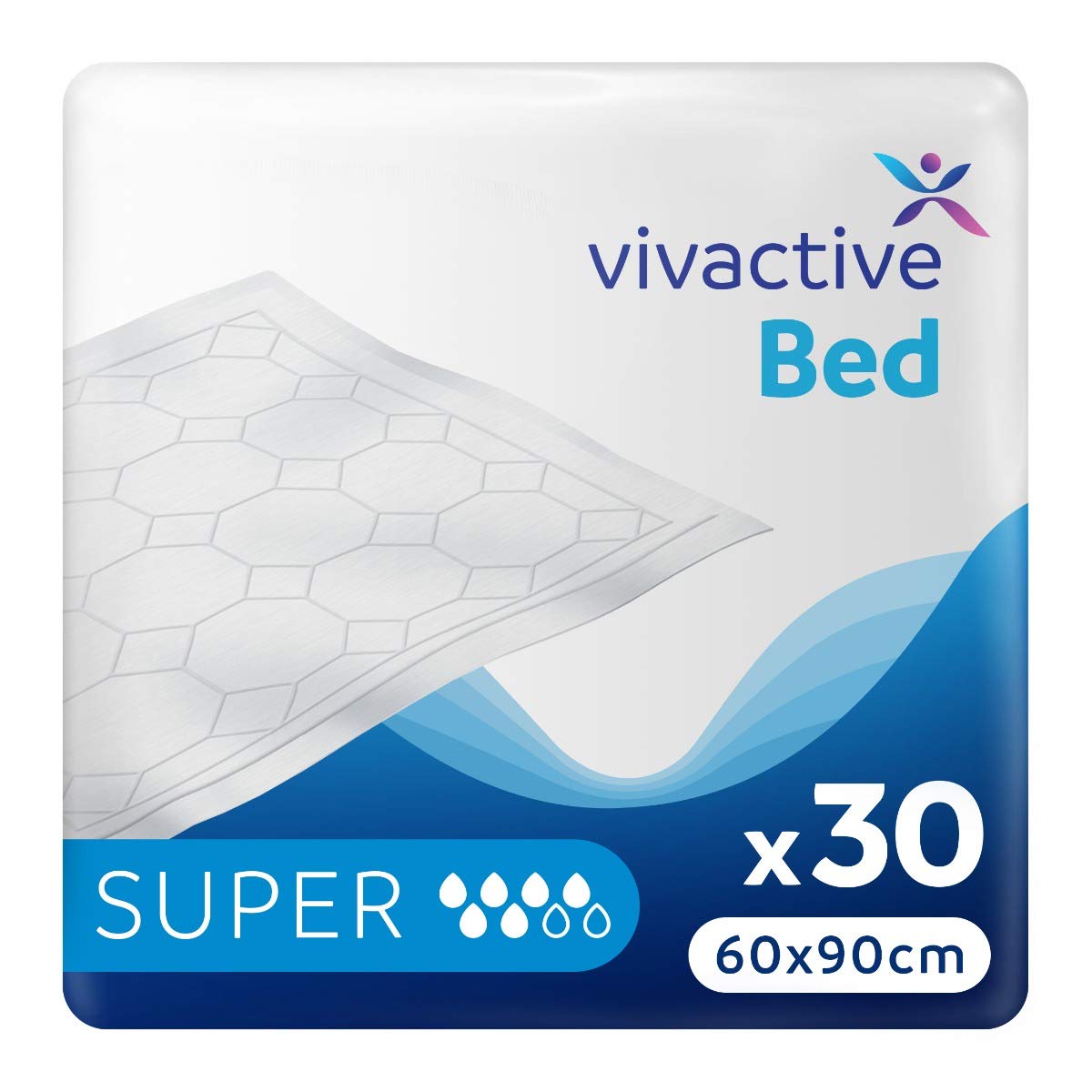 Vivactive - Juego de 30 almohadillas para cama (60 x 90 cm, 1500 ml)