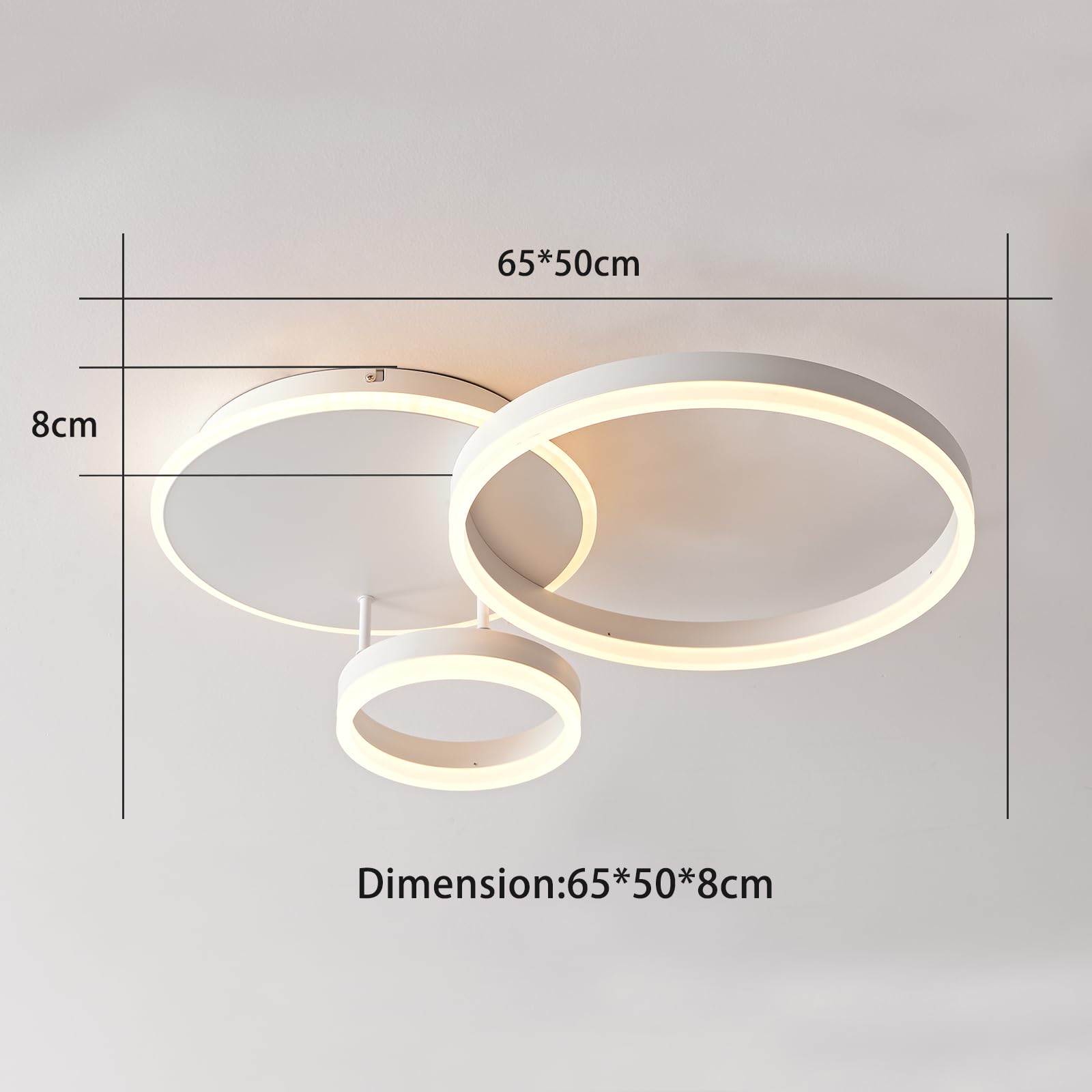 LED Deckenleuchte Dimmbar 3000K-6000K, Wohnzimmerlampe 54 W, 65*50*8cm | Deckenlampe für Wohnzimmer, Schlafzimmer, Küchen, Flure, Haustüren, Moderne LED Deckenleuchte, deckenleuchte wohnzimmer