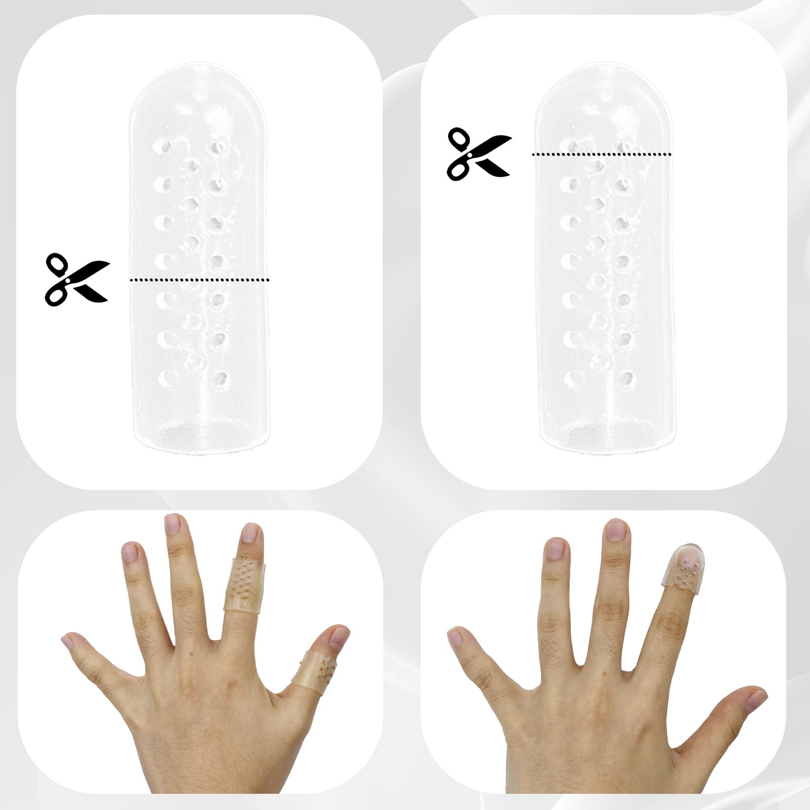 Protège-Doigts En Gel - 10 Pièces - Silicone Doux Respirant - Pour Arthritis, Fissures, Doigt à Ressort | Confort Au Quotidien