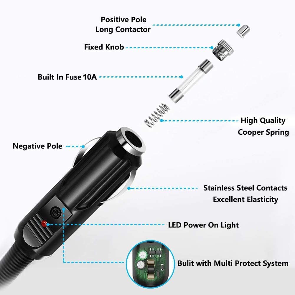 12V Car DC Power Cord for Igloo Cool Chill, Igloo Kool Mate, Igloo Iceless TE Thermoelectric Cooler Replacement Igloo 12-Volt DC Power Cord 25121 (10FT)