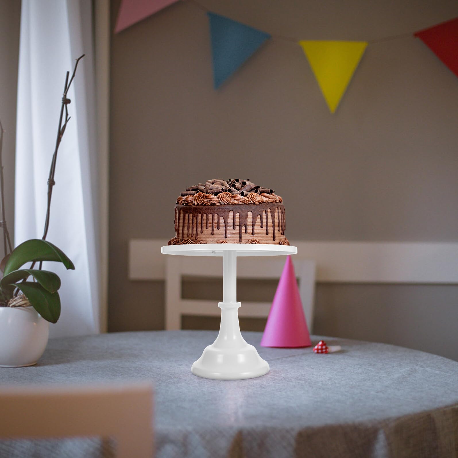 Runder Kuchenständer aus Eisen für Hochzeiten und Weihnachten Weiß | Große Kapazität, Elegantes Design, Dekorativer Servierteller, Stilvoller Akzent für Festtafel