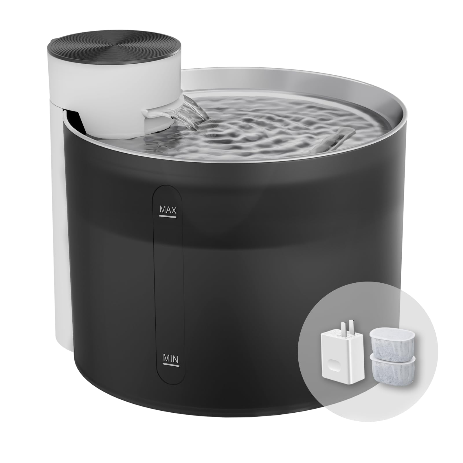 WOPET Cat Water Fountain W500,3.5L/118oz Cat Fountain with BPA-Free, Super Quiet Dog Fountain Cat Water Dispenser with Smart Pump LED Light,Water Fountain for Cats, Dog?Black 2023 Upgrade