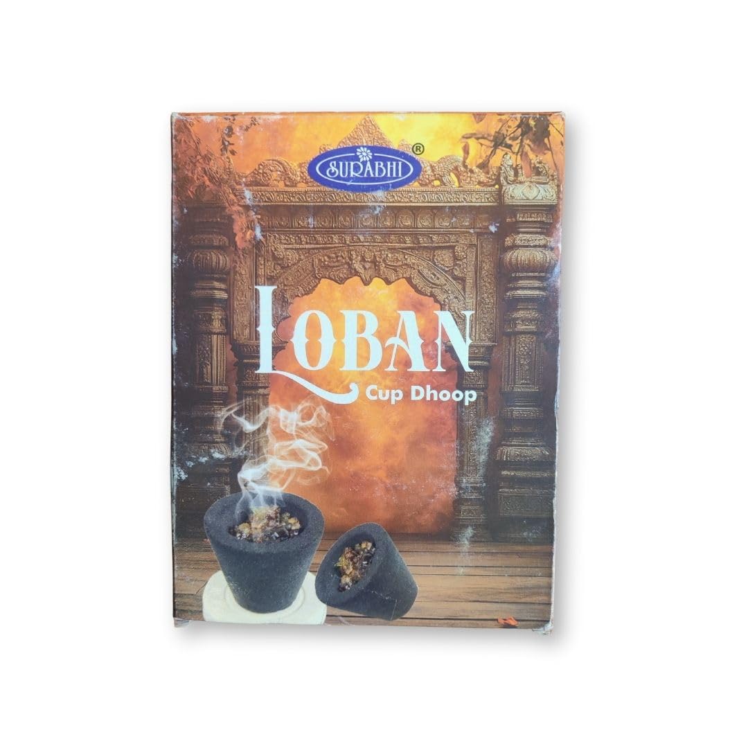 Surabhi Loban Cup Dhoop | Pure Loban for Puja, havan, Meditation & Aromatherapy - 36 Cups Pack (3 Pack of 12) with Burner Plate |-image-33