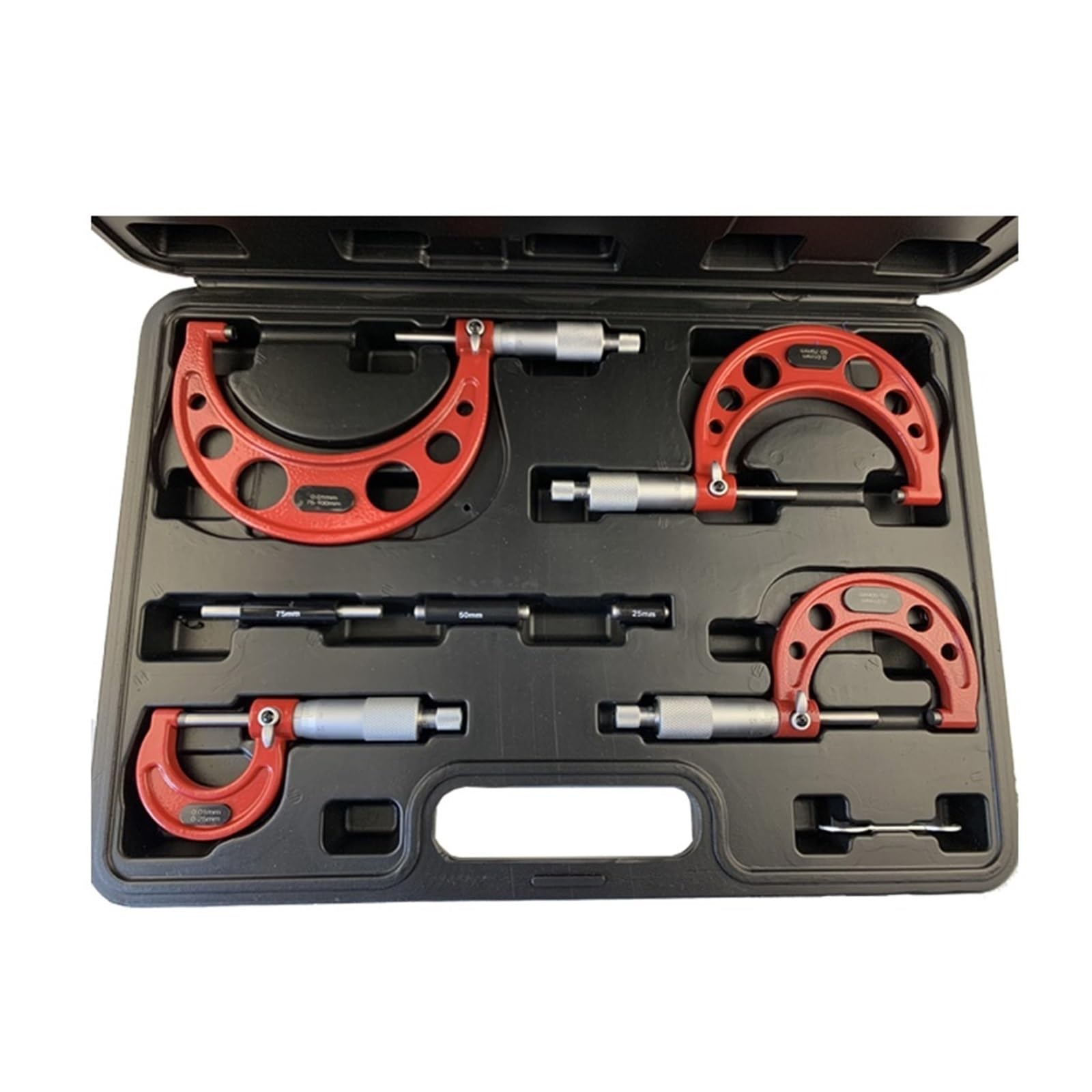 Micrometro Micrometri esterni di precisione da 0-4 pollici 0,0001'' con punte in carburo, set da 4 pezzi, strumenti industriali da 0-1"-2"-3-4" Strumenti di misura(4pcs set)
