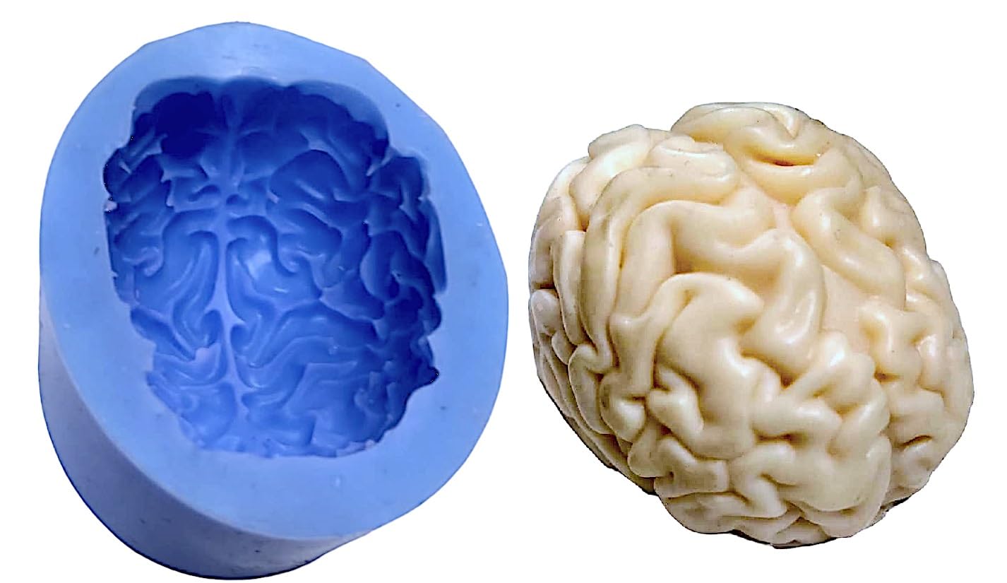 AWA 3D Human Brain Organ Candle Silicone Mold, Brain Chocolate Cake Art and Craft Home decore Candle soap Silicone Mold-image-20