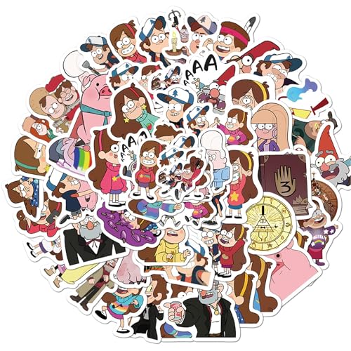 QUTA Cartoon Stickers, 50PCS Animated Waterproof Vinyl Stickers for Laptop, Water Bottle, Phone - Kawaii Durable Cute Aesthetic Decals, DIY Crafts for Scrapbooking, Journaling. GF