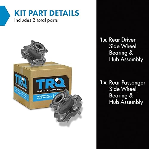 Miniatura 446 de TRQ Juego de 2 rodamientos de rueda delantera y conjunto de cubo compatible con Ford Mustang 2005-2007 2005-2014