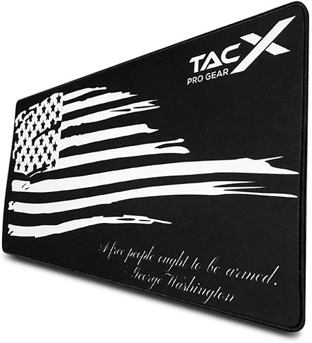 Alfombrilla de limpieza de pistola | 12 x 24 pulgadas | Bandera de Estados Unidos desgastada 2A | Acolchado antideslizante de 0.118 in | Almohadilla