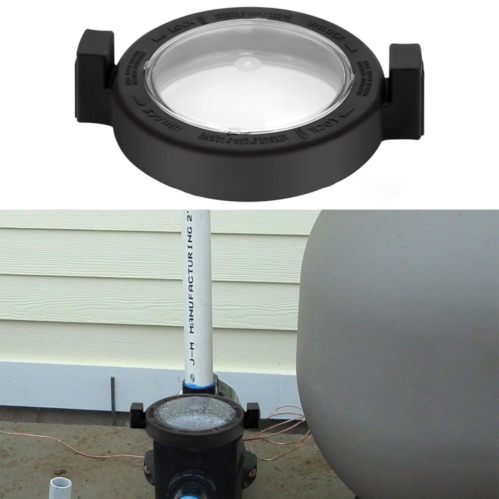Coperchio con chiusura per anello e guarnizione di ricambio R0445800 compatibile con Zodiac e per pompe Jandy per piscine e spa, plastica nera, per nuoto all'aperto