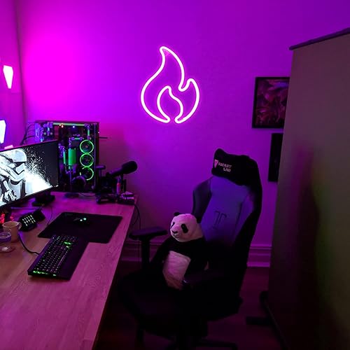 Miniatura 7 de Letrero de neón con luz de neón para gatos, lámpara de noche LED de luz de neón con USB, funciona con pilas (árbol de coco, rosa)