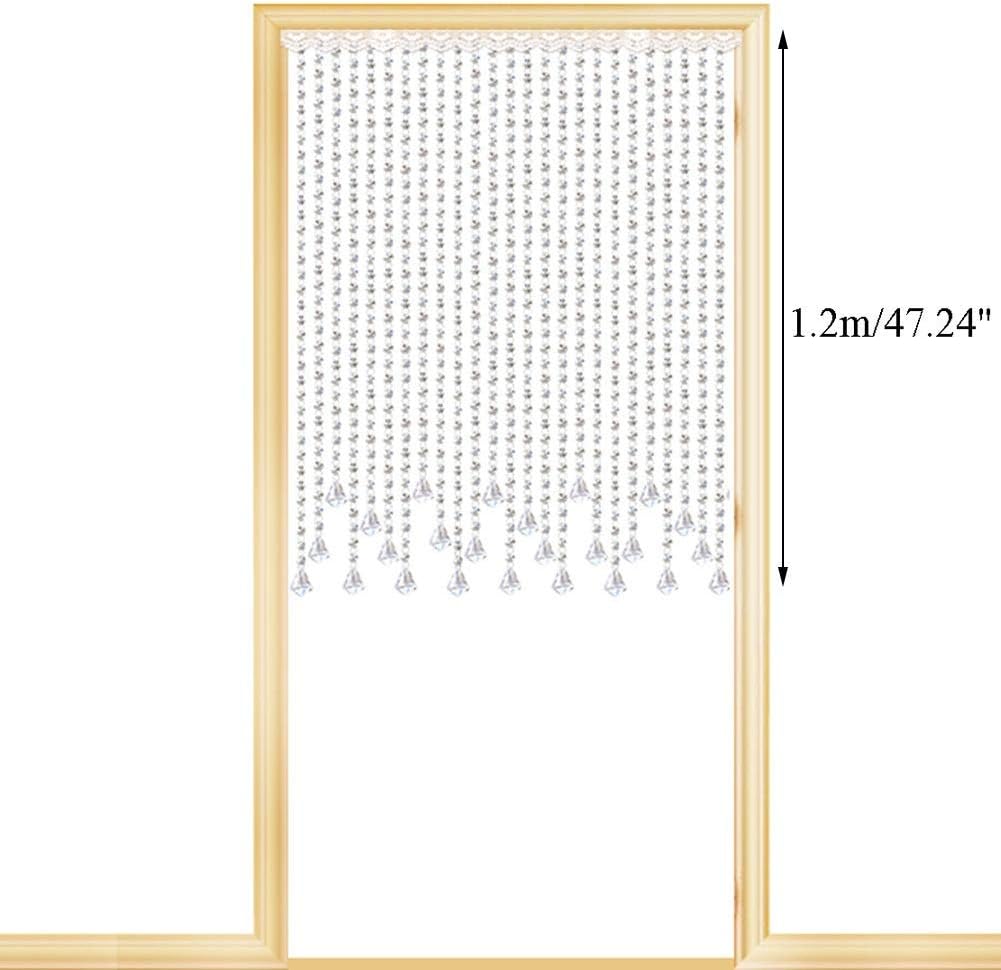 OKUOKA 25 Strands Beaded Door Curtains for Doorways Crystals Bead String Curtain for Room Dividers Home Wedding Entrance Partition Décor (Color : A, Size : 80x120cm)