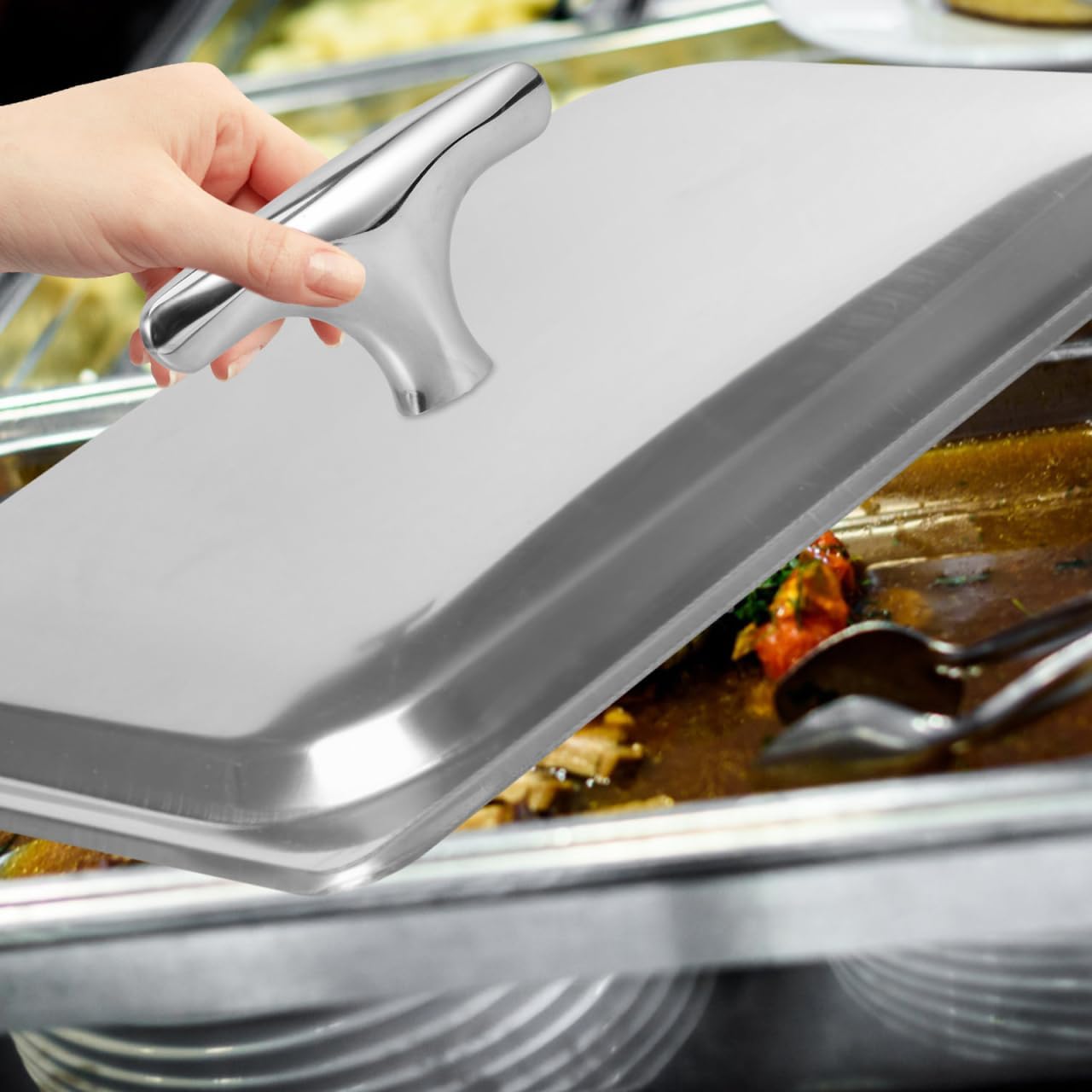 Christmas Chafing Dish Handles,Stainless Steel Catering Warmer Server Tray Chafing Fuel Holder for Kitchen Party Dining Buffet Camping