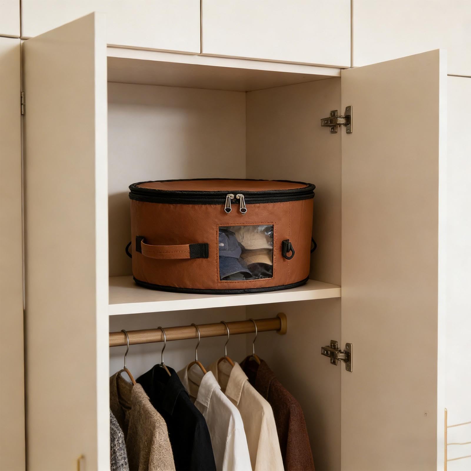 De Sombrero Organizador De Gorras Grande Con Asa | De Viaje Para Sombreros Apilable Plegable Con Ventana Transparente Para Hombres Mujeres Hogar Dormitorio Armario Animales De
