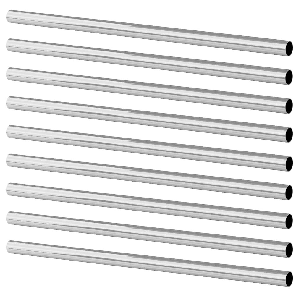 Tynulox 5/16" OD 304 Stainless Steel Tube, Thickened Pipe Wall & Weldable Tubing, Round Metal Pipe Industrial Straight Tube 12 inch Length (8 Pcs)
