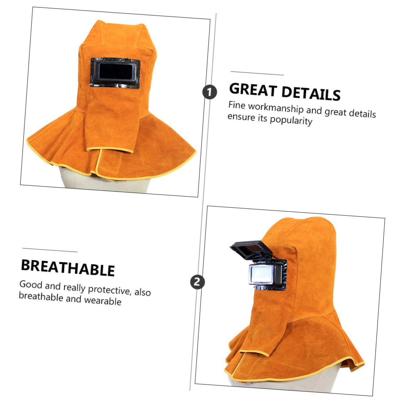 Gorro de Soldador de con Chal Ligero y Resistente para Protección Térmica Soldadura y Trabajos Industriales