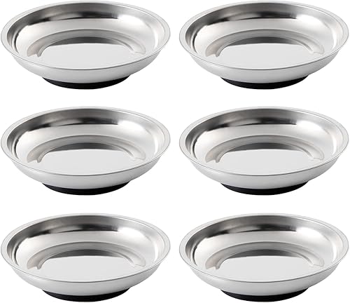 Miniatura 8 de Rechabite Juego de 5 bandejas magnéticas de acero inoxidable con imán para herramientas para tornillos, enchufes, pernos, pasadores, mecánicos y