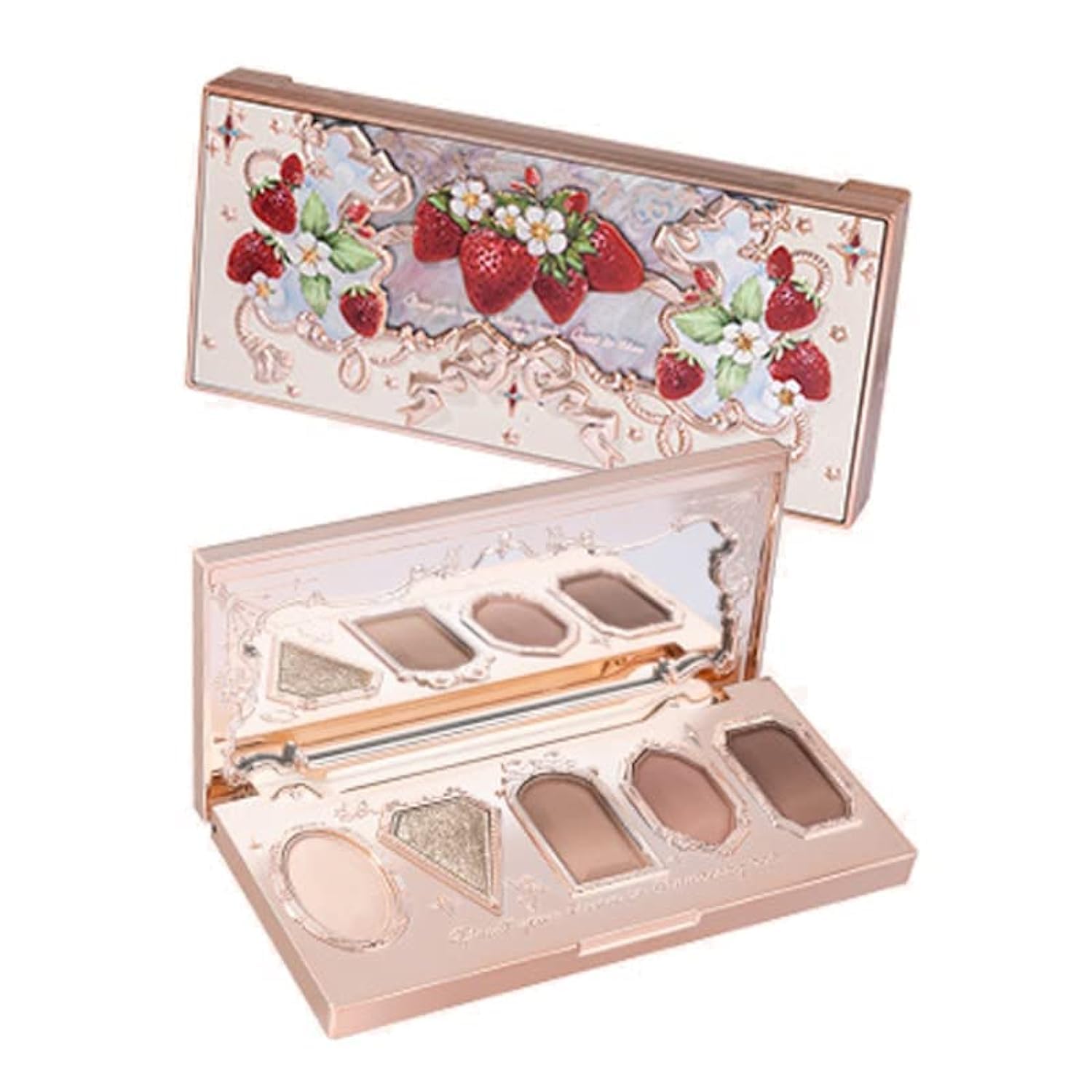 Flower Knows Strawberry Rococo Shimmer Matte Eyeshadow Palette - Super Pigmented, Creamy and Long-Lasting Makeup Palette for Bold Shimmer Looks (01 Ice-cream Latte)