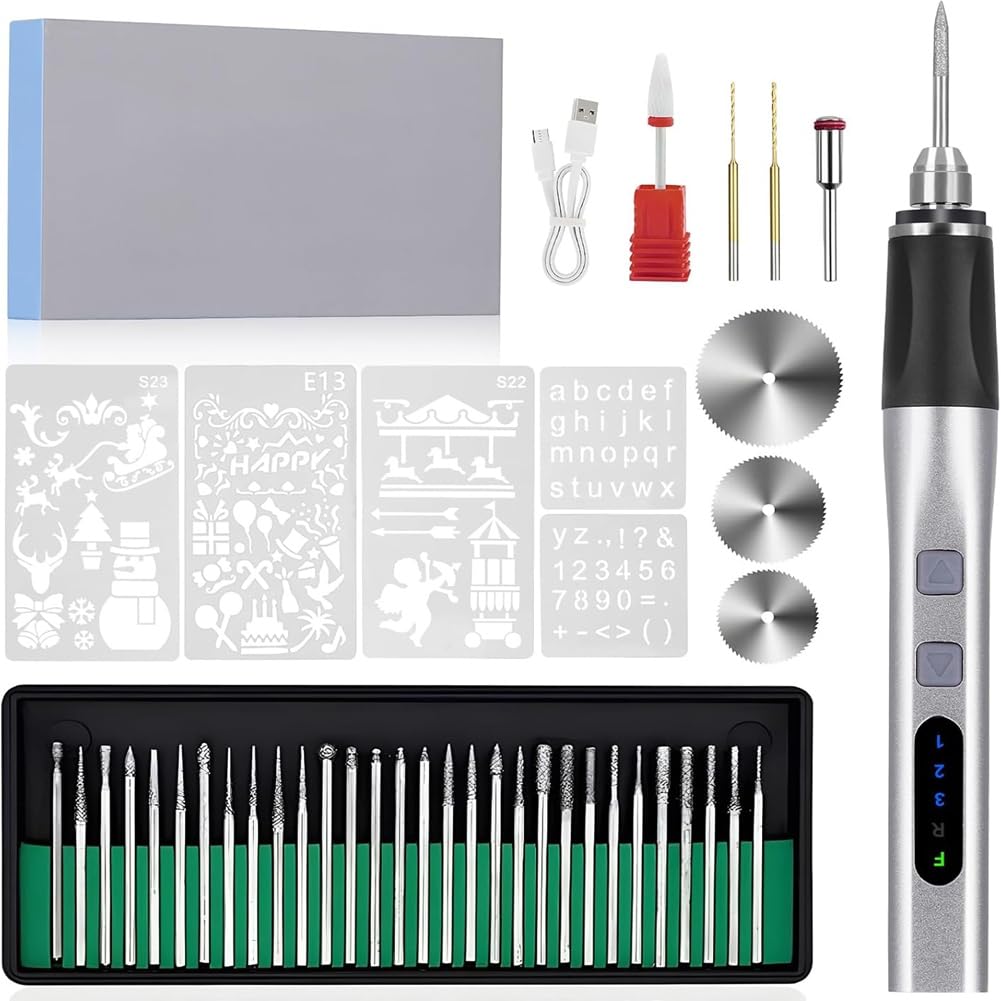 Stylo de gravure rotative DIY sans fil rechargeable USB pour marquage de précision