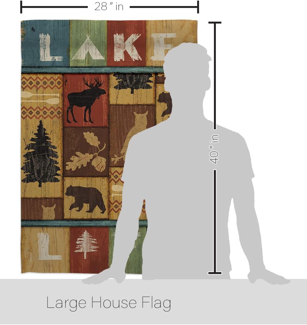 Breeze Decor OU-H-109055-IP Lake Life Decorative Vertical House Flag, 28" x 40", Multicolor