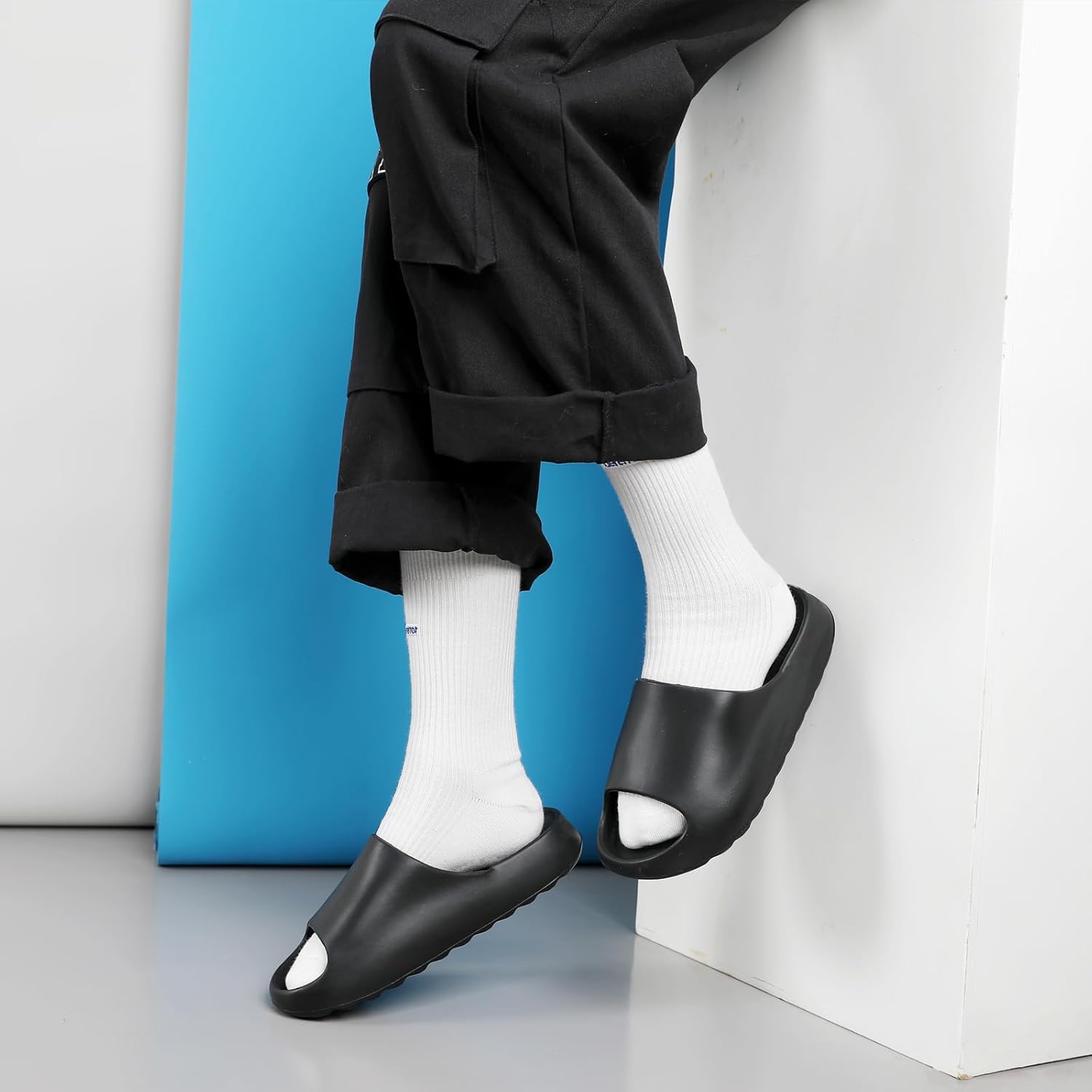 XTJSCBDSH Cloud Slides for Men and Women, Quick Drying Slippers Shoe Open Toe Thick Soft, Platform Slide Sandals Daily Shower Sandals, Non-Slip Bathroom Slippers Summer for Indoor & Outdoor - Image 3