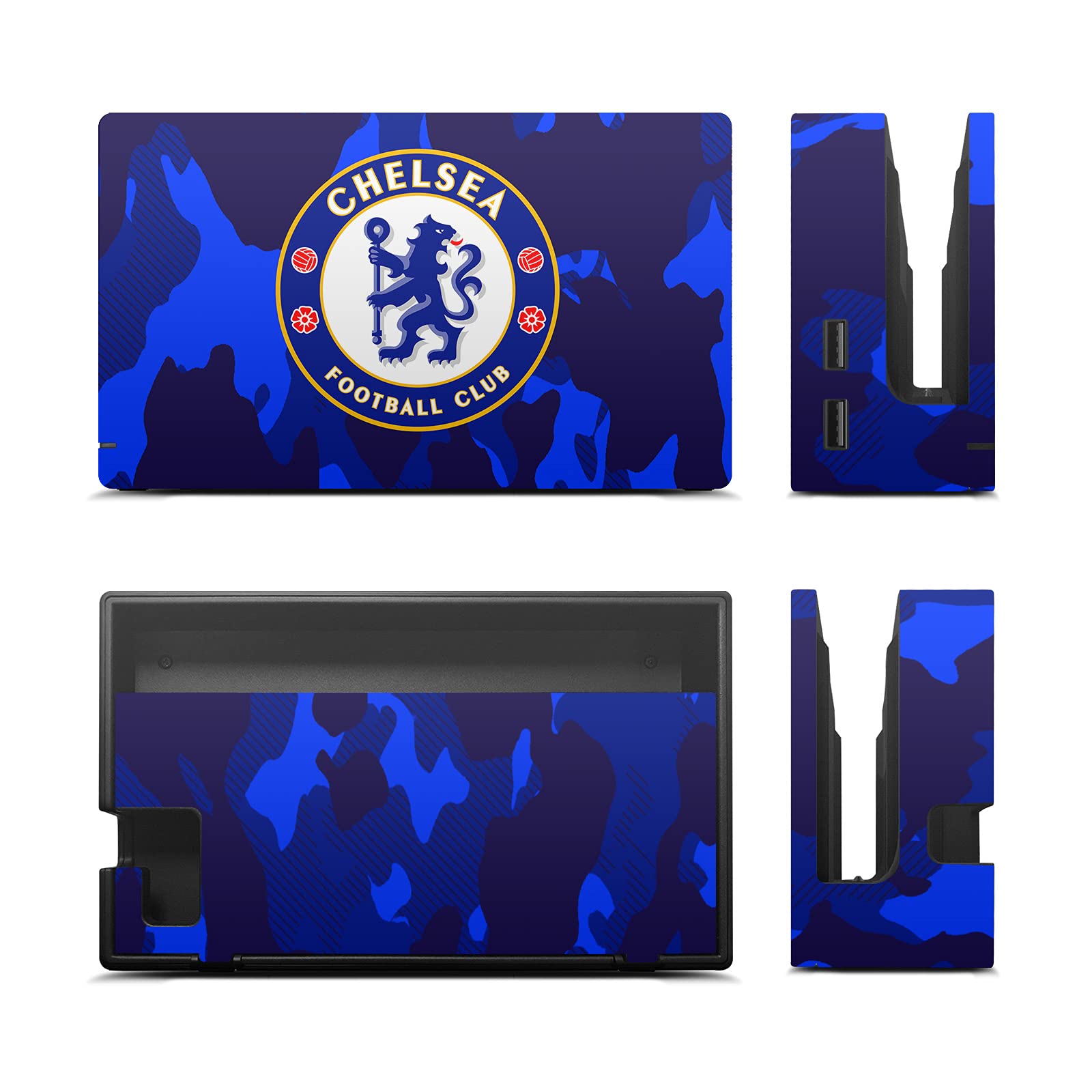 Head Case Designs sous Licence Officielle Chelsea Football Club Camouflage Mixte Logo Vinyle Autocollant De Jeu Peau Compatible avec Nintendo Switch Console & Dock & Joy-Con Controller Bundle
