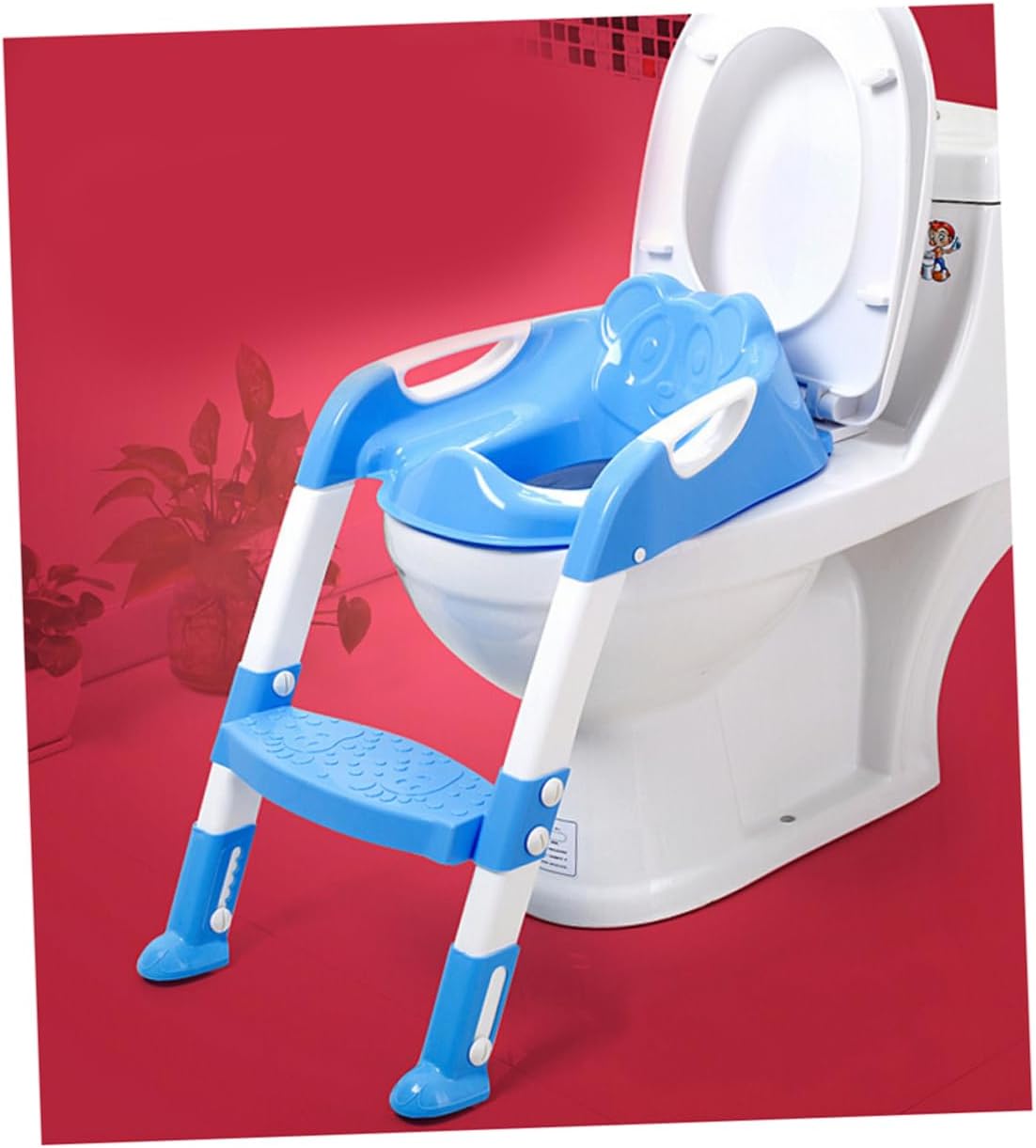 Baby Toddler Potty Training Seat Ladder Easy-Clean Independent Training Aid Space-Saving Design