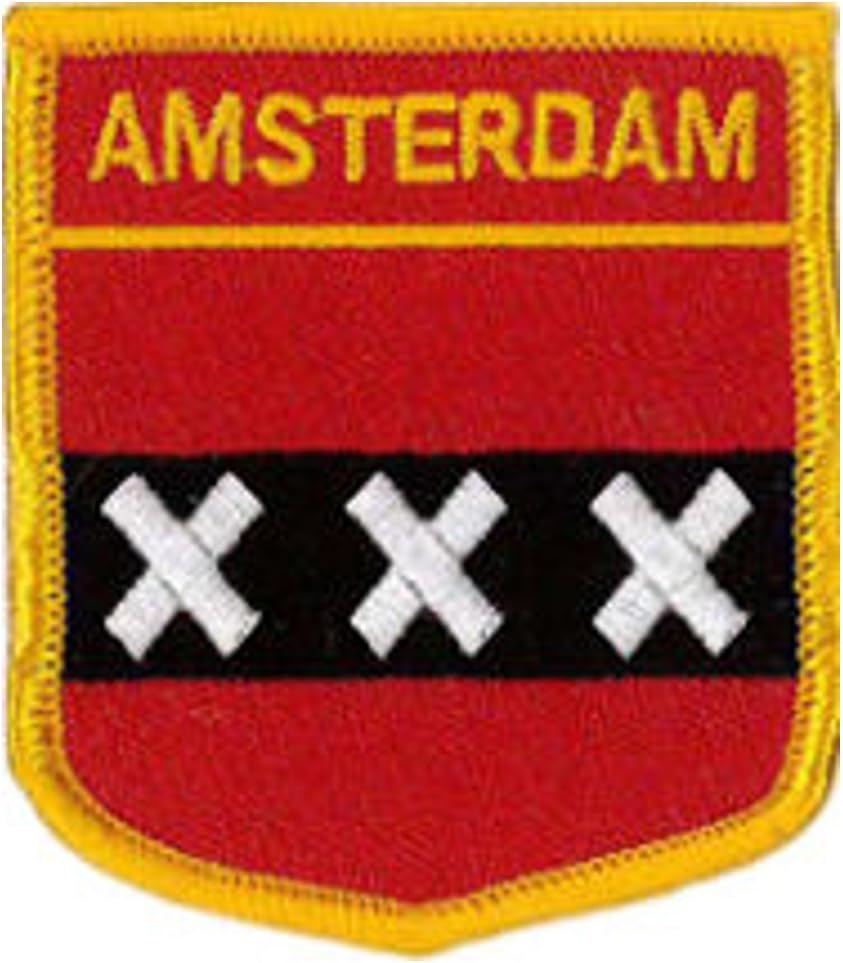 Amsterdam (Shield) Embroidered Patch 6cm X 7cm (2 1/2" X 2 3/4")