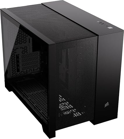 CORSAIR 2500D Airflow mATX PC Case – No Fans Included – Dual-Chamber Design – Wide Cooling Flexibility – Reverse Connection Motherboard Compatible – Black