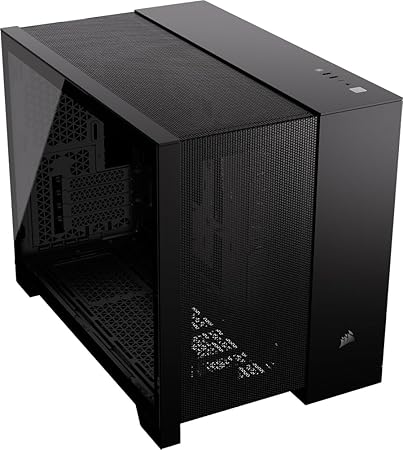 CORSAIR 2500D Airflow mATX PC Case – No Fans Included – Dual-Chamber Design – Wide Cooling Flexibility – Reverse Connection Motherboard Compatible – Black
