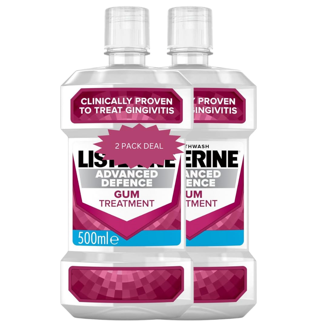 LIISTERINE Advanced Defence Gum Treatment Mint Mouthwash 500ml | 16.9 Fl Oz *2 Pack Deal*